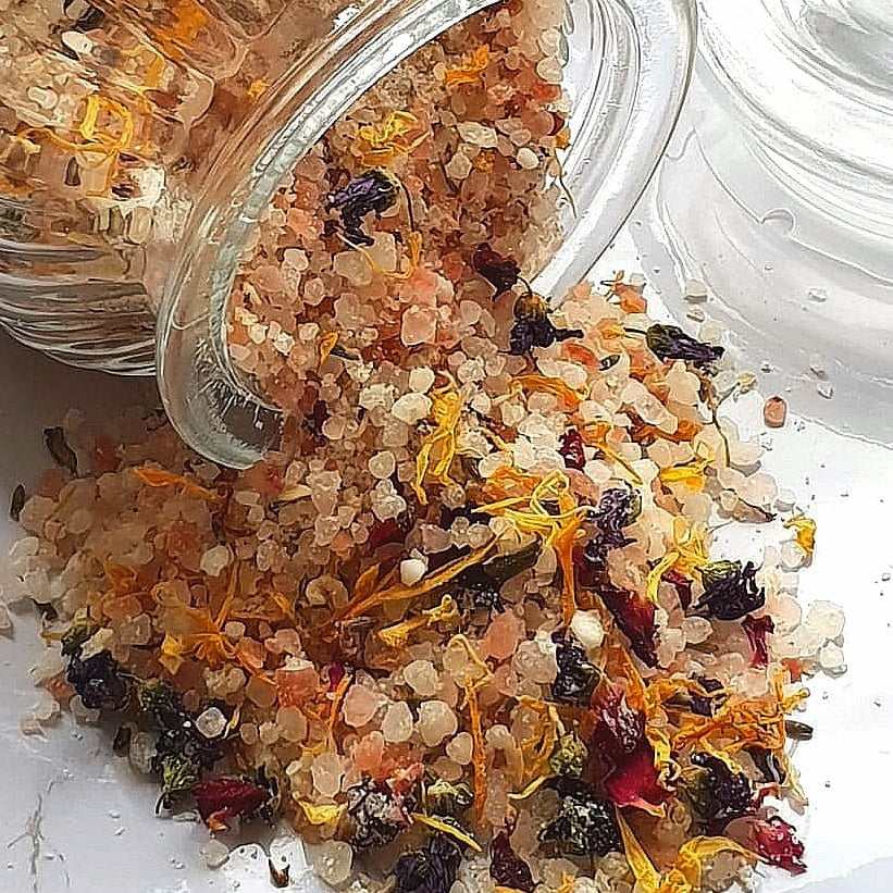 Bath Salts with flowers